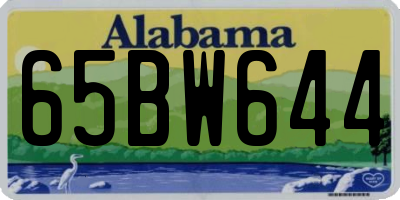 AL license plate 65BW644