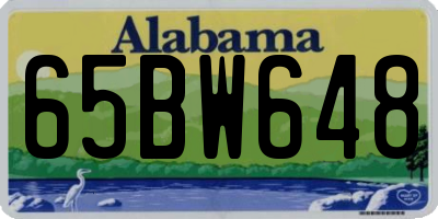 AL license plate 65BW648