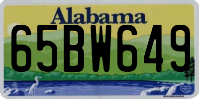 AL license plate 65BW649