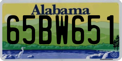 AL license plate 65BW651