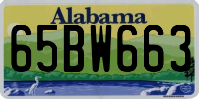 AL license plate 65BW663