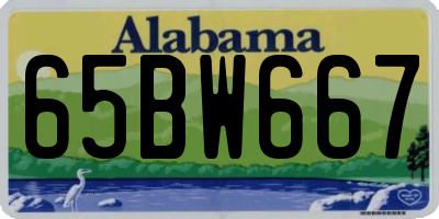 AL license plate 65BW667