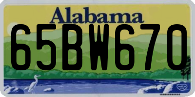 AL license plate 65BW670