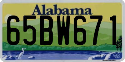 AL license plate 65BW671