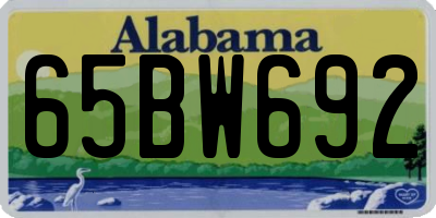 AL license plate 65BW692