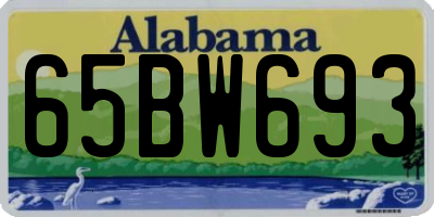 AL license plate 65BW693
