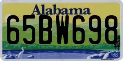 AL license plate 65BW698
