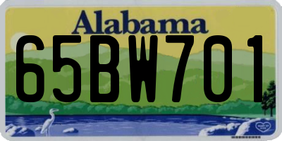 AL license plate 65BW701