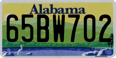 AL license plate 65BW702