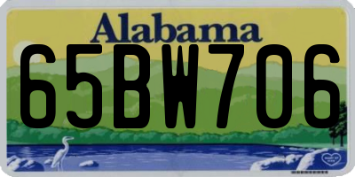 AL license plate 65BW706