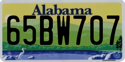 AL license plate 65BW707