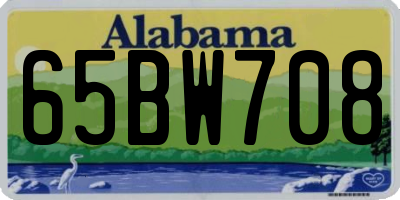 AL license plate 65BW708