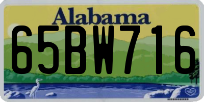 AL license plate 65BW716