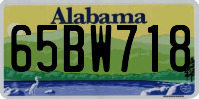 AL license plate 65BW718