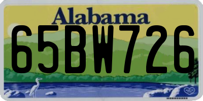 AL license plate 65BW726