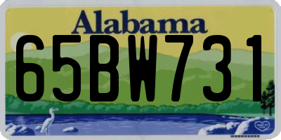 AL license plate 65BW731
