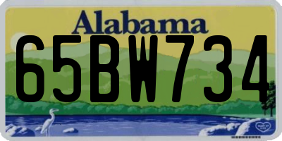AL license plate 65BW734