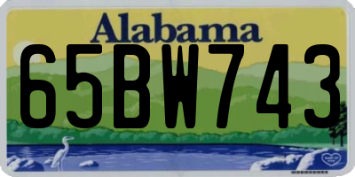 AL license plate 65BW743