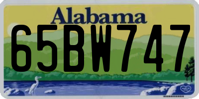 AL license plate 65BW747