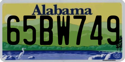 AL license plate 65BW749