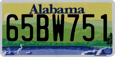 AL license plate 65BW751