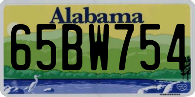 AL license plate 65BW754