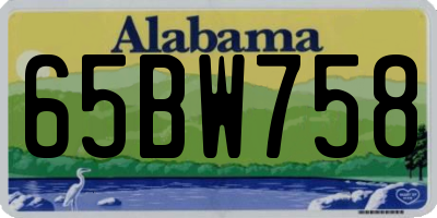 AL license plate 65BW758