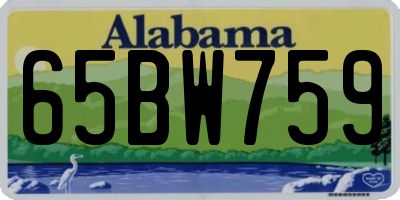 AL license plate 65BW759