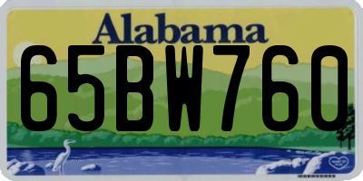 AL license plate 65BW760