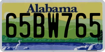 AL license plate 65BW765