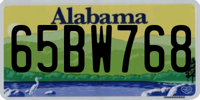 AL license plate 65BW768