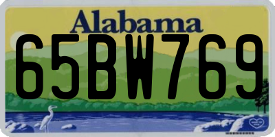 AL license plate 65BW769