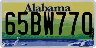 AL license plate 65BW770