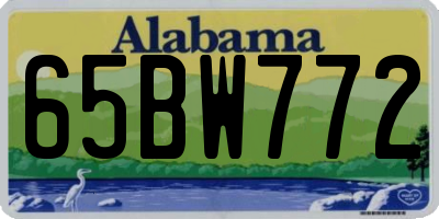 AL license plate 65BW772