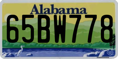 AL license plate 65BW778