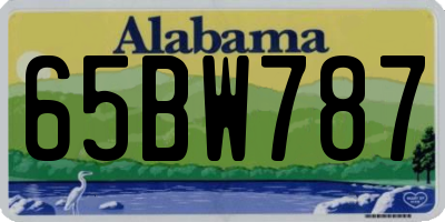 AL license plate 65BW787