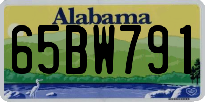 AL license plate 65BW791