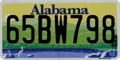 AL license plate 65BW798
