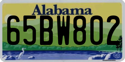 AL license plate 65BW802