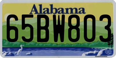 AL license plate 65BW803