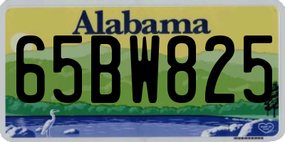 AL license plate 65BW825