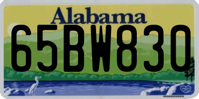 AL license plate 65BW830
