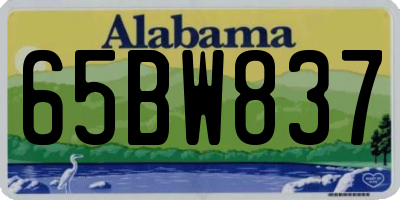 AL license plate 65BW837