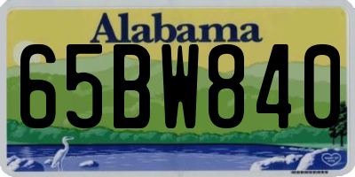 AL license plate 65BW840