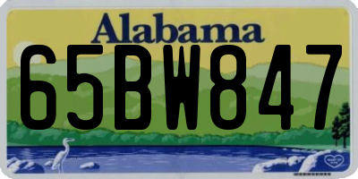 AL license plate 65BW847
