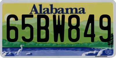 AL license plate 65BW849