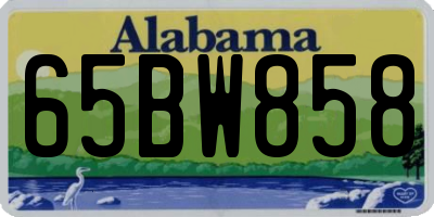 AL license plate 65BW858