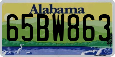 AL license plate 65BW863