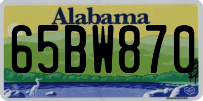 AL license plate 65BW870