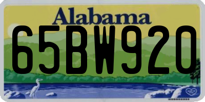 AL license plate 65BW920